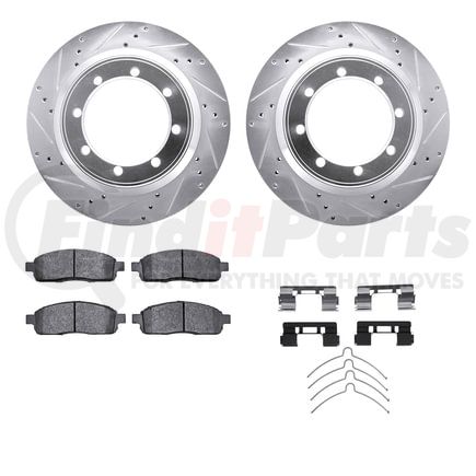 7212-99184 by DYNAMIC FRICTION COMPANY - Brake Rotor - Drilled & Slotted - Silver- HD Brake Pad - Hardware