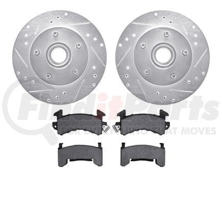 7402-47004 by DYNAMIC FRICTION COMPANY - Brake Rotor - Drilled & Slotted - Silver- HD Brake Pad