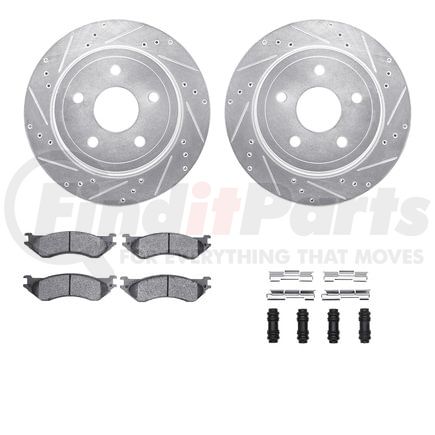 7412-40019 by DYNAMIC FRICTION COMPANY - Brake Rotor - Drilled & Slotted - Silver- HD Brake Pad - Hardware