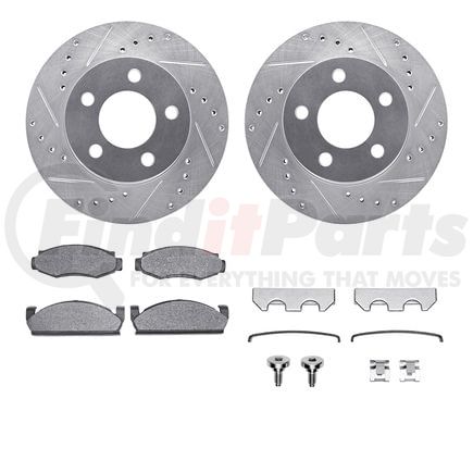 7412-42017 by DYNAMIC FRICTION COMPANY - Brake Rotor - Drilled & Slotted - Silver- HD Brake Pad - Hardware