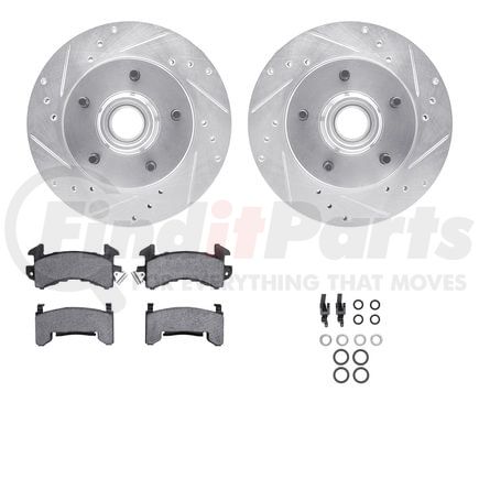 7412-47011 by DYNAMIC FRICTION COMPANY - Brake Rotor - Drilled & Slotted - Silver- HD Brake Pad - Hardware