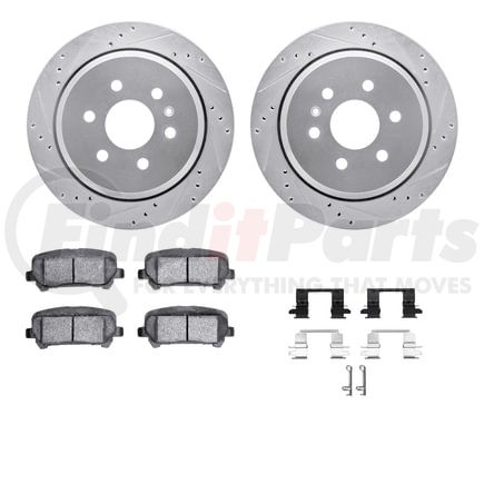 7412-48047 by DYNAMIC FRICTION COMPANY - Brake Rotor - Drilled & Slotted - Silver- HD Brake Pad - Hardware