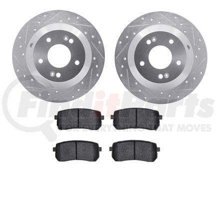 7502-03081 by DYNAMIC FRICTION COMPANY - Rotors-Drilled and Slotted-Silver with 5000 Advanced Brake Pads