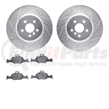 7502-31159 by DYNAMIC FRICTION COMPANY - Rotors-Drilled and Slotted-Silver with 5000 Advanced Brake Pads