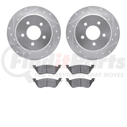 7502-40278 by DYNAMIC FRICTION COMPANY - Rotors-Drilled and Slotted-Silver with 5000 Advanced Brake Pads