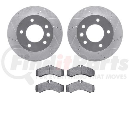 7502-40259 by DYNAMIC FRICTION COMPANY - Rotors-Drilled and Slotted-Silver with 5000 Advanced Brake Pads