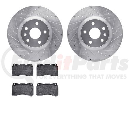 7502-45017 by DYNAMIC FRICTION COMPANY - Rotors-Drilled and Slotted-Silver with 5000 Advanced Brake Pads