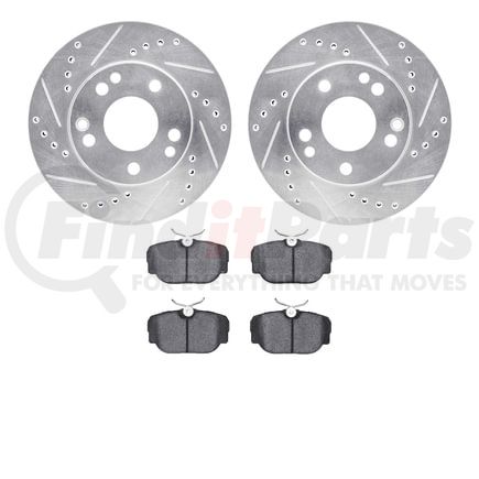7502-63014 by DYNAMIC FRICTION COMPANY - Rotors-Drilled and Slotted-Silver with 5000 Advanced Brake Pads