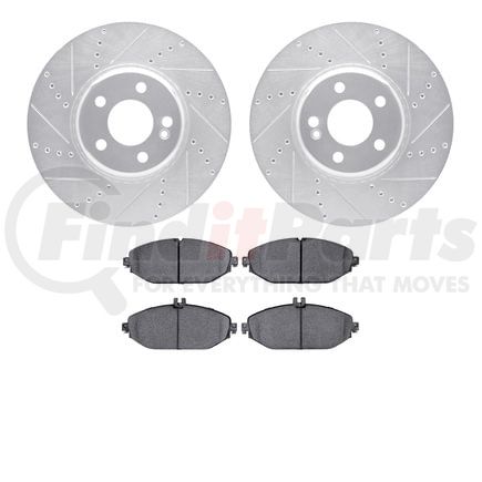 7502-63061 by DYNAMIC FRICTION COMPANY - Rotors-Drilled and Slotted-Silver with 5000 Advanced Brake Pads