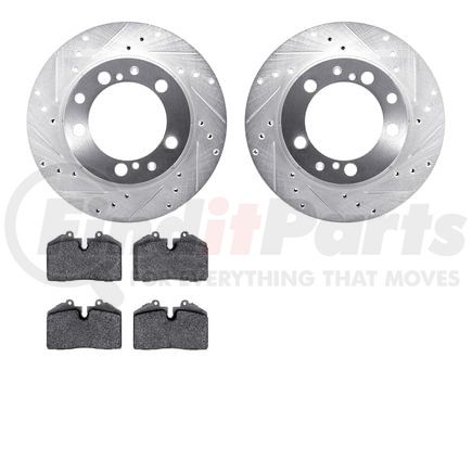 7602-02011 by DYNAMIC FRICTION COMPANY - Rotors-Drilled and Slotted-Silver with 5000 Euro Ceramic Brake Pads