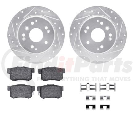 7512-58022 by DYNAMIC FRICTION COMPANY - Rotors-Drilled & Slotted-Silver w/ 5000 Advanced Brake Pads Incl Hdw