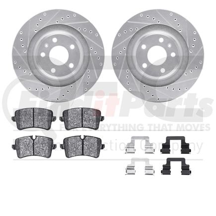 7512-73091 by DYNAMIC FRICTION COMPANY - Rotors-Drilled & Slotted-Silver w/ 5000 Advanced Brake Pads Incl Hdw