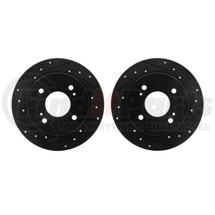 8002-67085 by DYNAMIC FRICTION COMPANY - Brake Rotors - Drilled & Slotted - Black