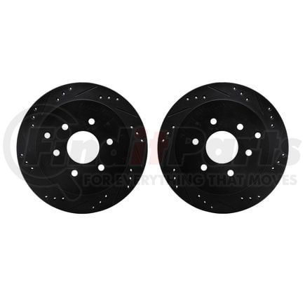 8002-67095 by DYNAMIC FRICTION COMPANY - Brake Rotors - Drilled & Slotted - Black