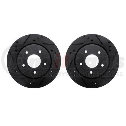 8002-67097 by DYNAMIC FRICTION COMPANY - Brake Rotors - Drilled & Slotted - Black
