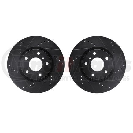 8002-68002 by DYNAMIC FRICTION COMPANY - Brake Rotors - Drilled & Slotted - Black