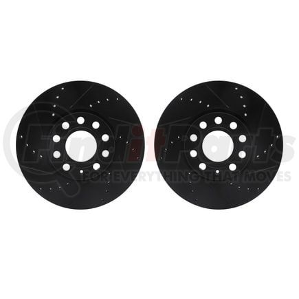 8002-73001 by DYNAMIC FRICTION COMPANY - Brake Rotors - Drilled & Slotted - Black