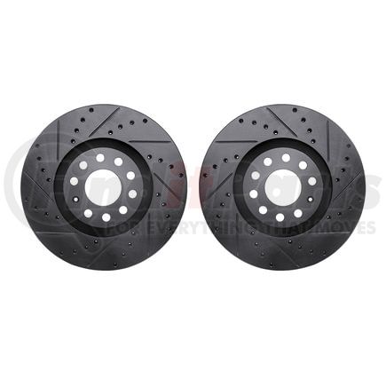 8002-73009 by DYNAMIC FRICTION COMPANY - Brake Rotors - Drilled & Slotted - Black