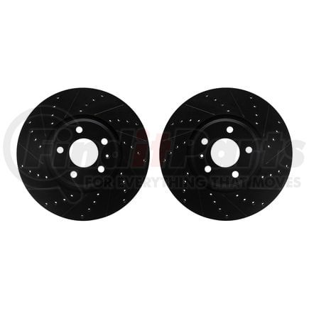 8002-73012 by DYNAMIC FRICTION COMPANY - Brake Rotors - Drilled & Slotted - Black