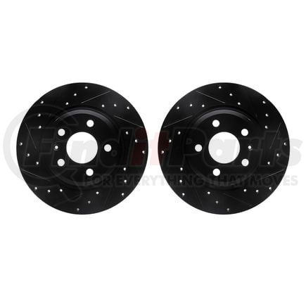 8002-73050 by DYNAMIC FRICTION COMPANY - Brake Rotors - Drilled & Slotted - Black