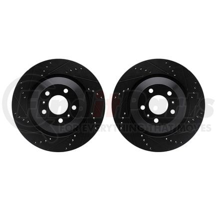 8002-73060 by DYNAMIC FRICTION COMPANY - Brake Rotors - Drilled & Slotted - Black