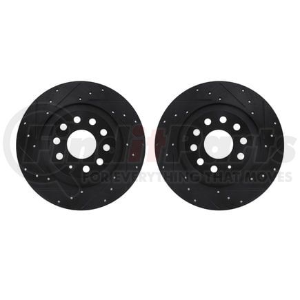 8002-73063 by DYNAMIC FRICTION COMPANY - Brake Rotors - Drilled & Slotted - Black