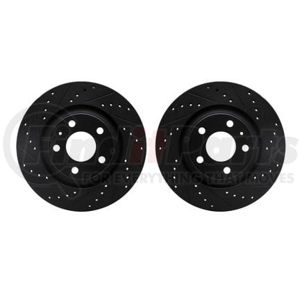 8002-73067 by DYNAMIC FRICTION COMPANY - Brake Rotors - Drilled & Slotted - Black