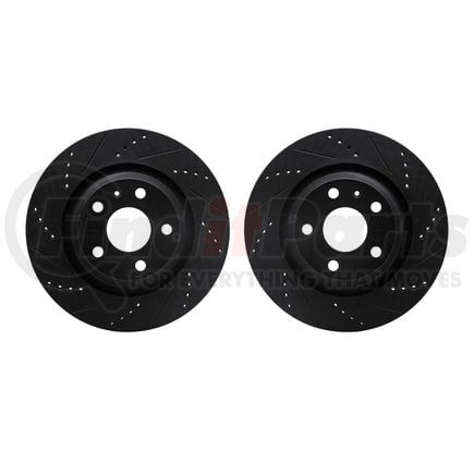 8002-73071 by DYNAMIC FRICTION COMPANY - Brake Rotors - Drilled & Slotted - Black