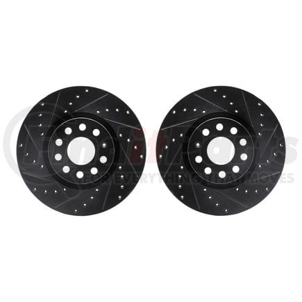 8002-74003 by DYNAMIC FRICTION COMPANY - Brake Rotors - Drilled & Slotted - Black