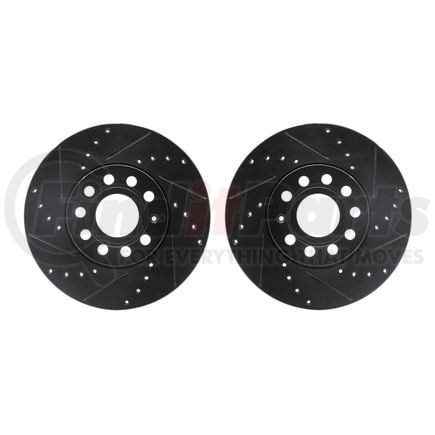 8002-74004 by DYNAMIC FRICTION COMPANY - Brake Rotors - Drilled & Slotted - Black