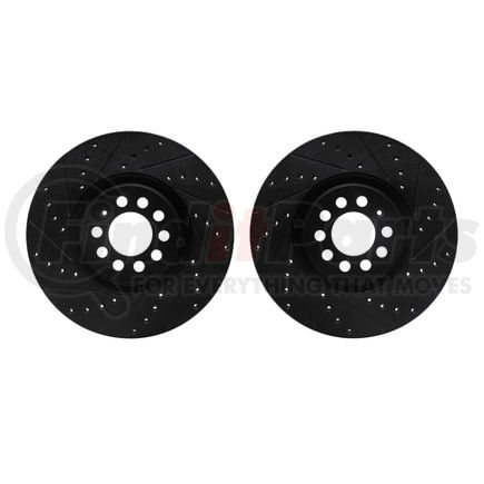 8002-74010 by DYNAMIC FRICTION COMPANY - Brake Rotors - Drilled & Slotted - Black