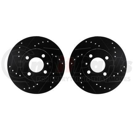 8002-74019 by DYNAMIC FRICTION COMPANY - Brake Rotors - Drilled & Slotted - Black