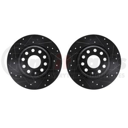 8002-74040 by DYNAMIC FRICTION COMPANY - Brake Rotors - Drilled & Slotted - Black