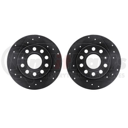 8002-74042 by DYNAMIC FRICTION COMPANY - Brake Rotors - Drilled & Slotted - Black