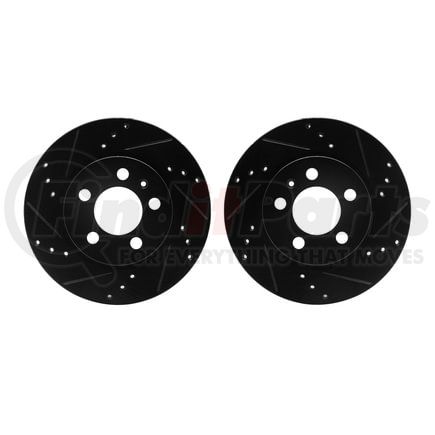 8002-74047 by DYNAMIC FRICTION COMPANY - Brake Rotors - Drilled & Slotted - Black