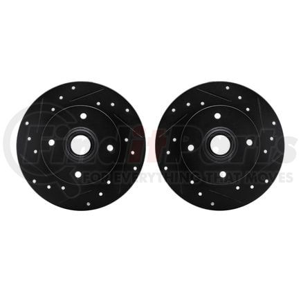 8002-74048 by DYNAMIC FRICTION COMPANY - Brake Rotors - Drilled & Slotted - Black