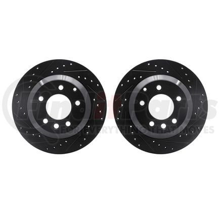 8002-74046 by DYNAMIC FRICTION COMPANY - Brake Rotors - Drilled & Slotted - Black