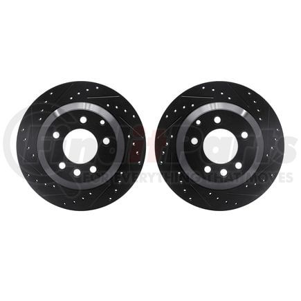 8002-74046 by DYNAMIC FRICTION COMPANY - Brake Rotors - Drilled & Slotted - Black