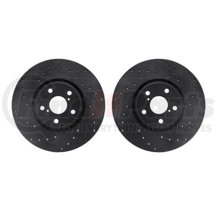 8002-75005 by DYNAMIC FRICTION COMPANY - Brake Rotors - Drilled & Slotted - Black
