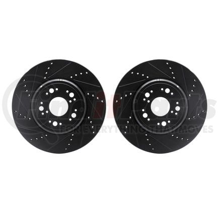 8002-75013 by DYNAMIC FRICTION COMPANY - Brake Rotors - Drilled & Slotted - Black