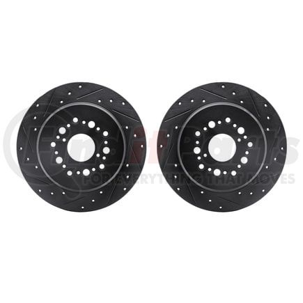 8002-75024 by DYNAMIC FRICTION COMPANY - Brake Rotors - Drilled & Slotted - Black