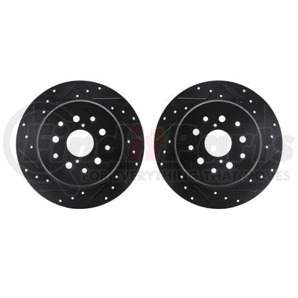 8002-75025 by DYNAMIC FRICTION COMPANY - Brake Rotors - Drilled & Slotted - Black