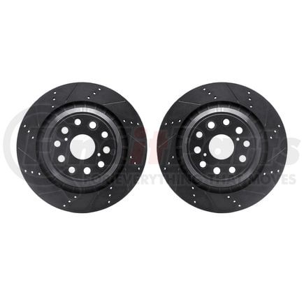 8002-75032 by DYNAMIC FRICTION COMPANY - Brake Rotors - Drilled & Slotted - Black