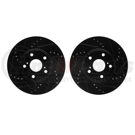 8002-76009 by DYNAMIC FRICTION COMPANY - Brake Rotors - Drilled & Slotted - Black