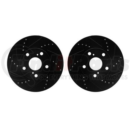 8002-76007 by DYNAMIC FRICTION COMPANY - Brake Rotors - Drilled & Slotted - Black