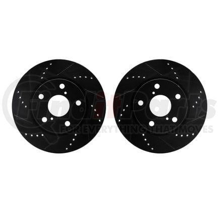 8002-76014 by DYNAMIC FRICTION COMPANY - Brake Rotors - Drilled & Slotted - Black