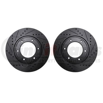 8002-76015 by DYNAMIC FRICTION COMPANY - Brake Rotors - Drilled & Slotted - Black