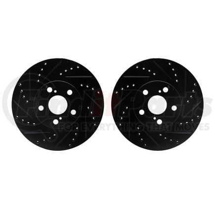 8002-76021 by DYNAMIC FRICTION COMPANY - Brake Rotors - Drilled & Slotted - Black