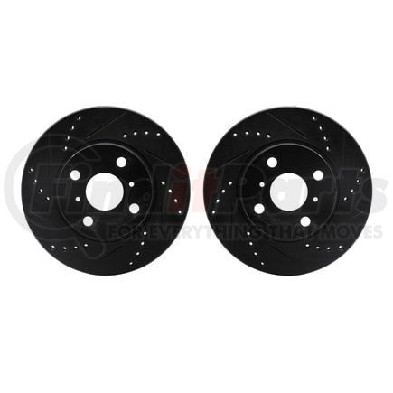 8002-76023 by DYNAMIC FRICTION COMPANY - Brake Rotors - Drilled & Slotted - Black