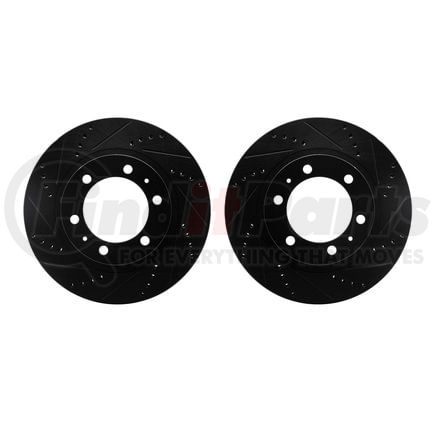 8002-76029 by DYNAMIC FRICTION COMPANY - Brake Rotors - Drilled & Slotted - Black